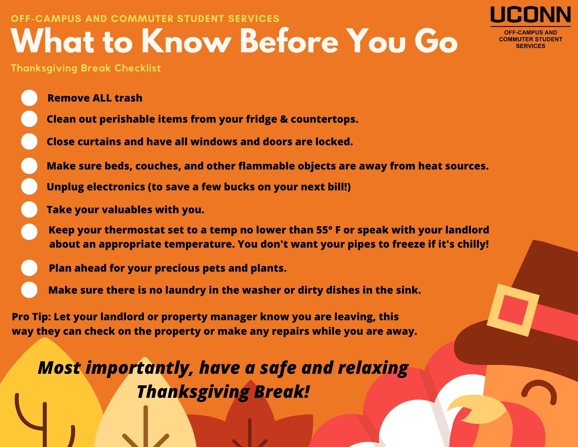 What To Know Before You Go Thanksgiving Break Off Campus And Commuter Student Services